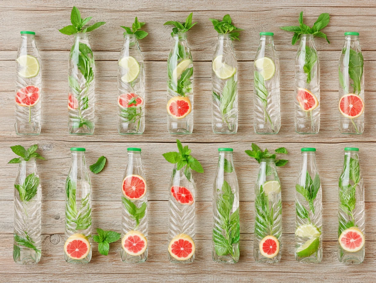 Refreshing carbonated drink served in a glass with ice and citrus slices.