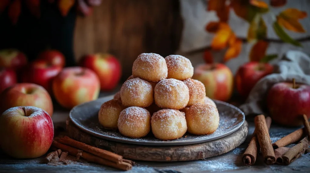 Finished apple pie bombs with caramel drizzle