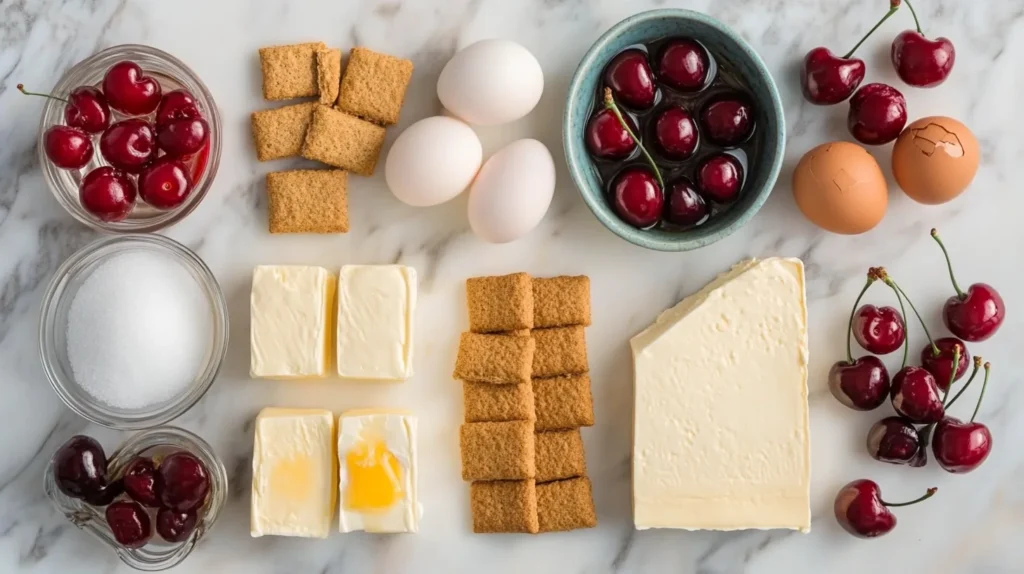 Cherry cheesecake ingredients