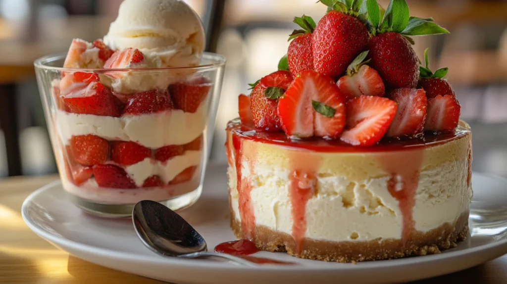 "Cottage cheese desserts served and ready to eat"