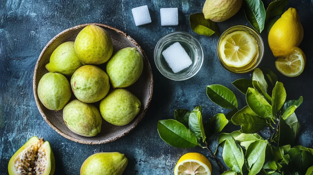 Ingredients for making guava paste