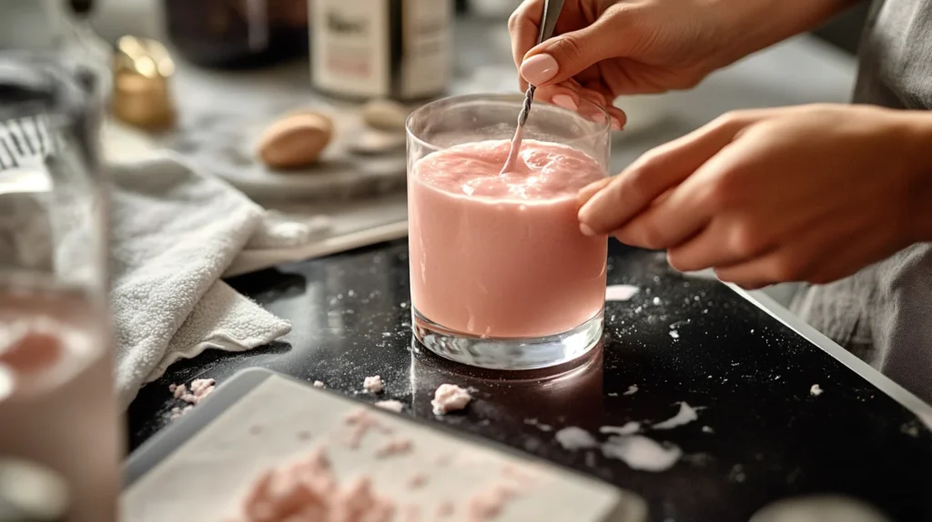 Step-by-step preparation of the pink drink recipe