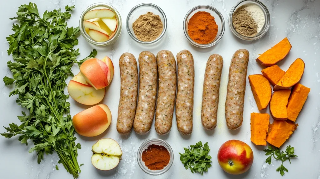 Ingredients for chicken apple sausage recipes