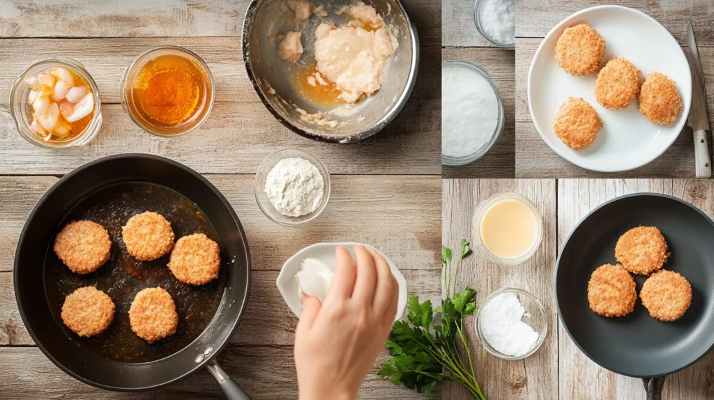 Preparation steps for chicken sausage