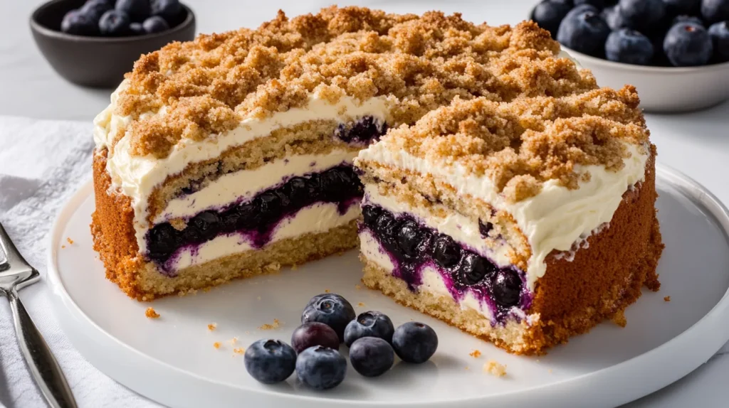 Step-by-step process for making cream cheese coffee cake