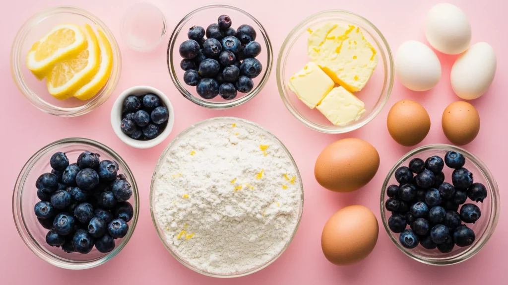 Ingredients for cream cheese coffee cake