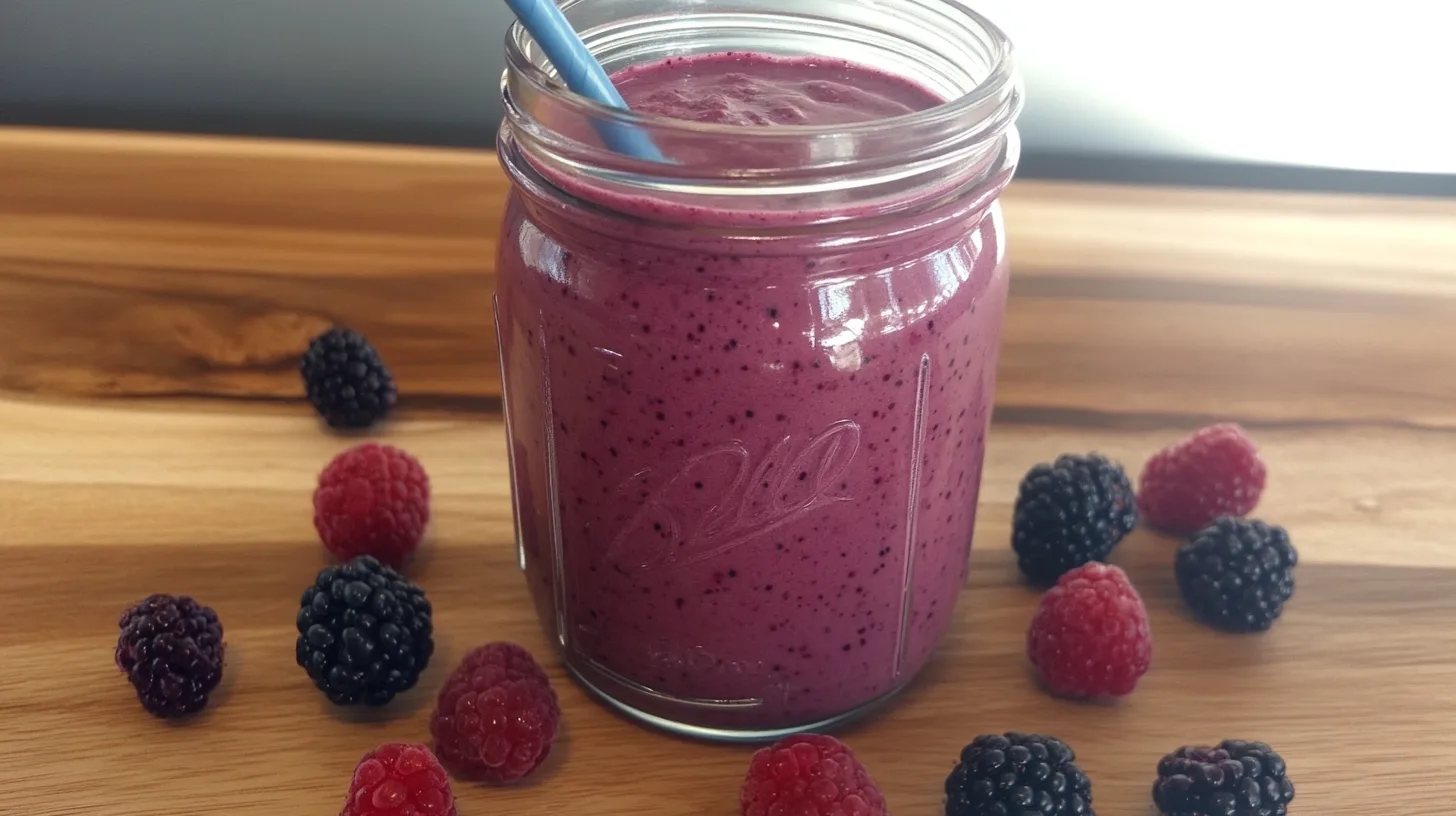 Delicious berry smoothie with fresh berries