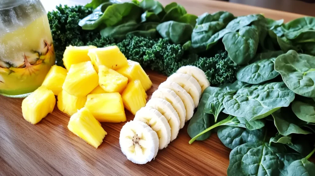 Fresh tropical smoothie ingredients